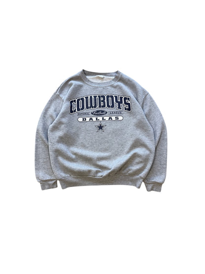 (L) Vtg Dallas Cowboys NFL Crewneck Grey