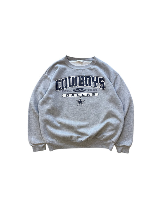 (L) Vtg Dallas Cowboys NFL Crewneck Grey
