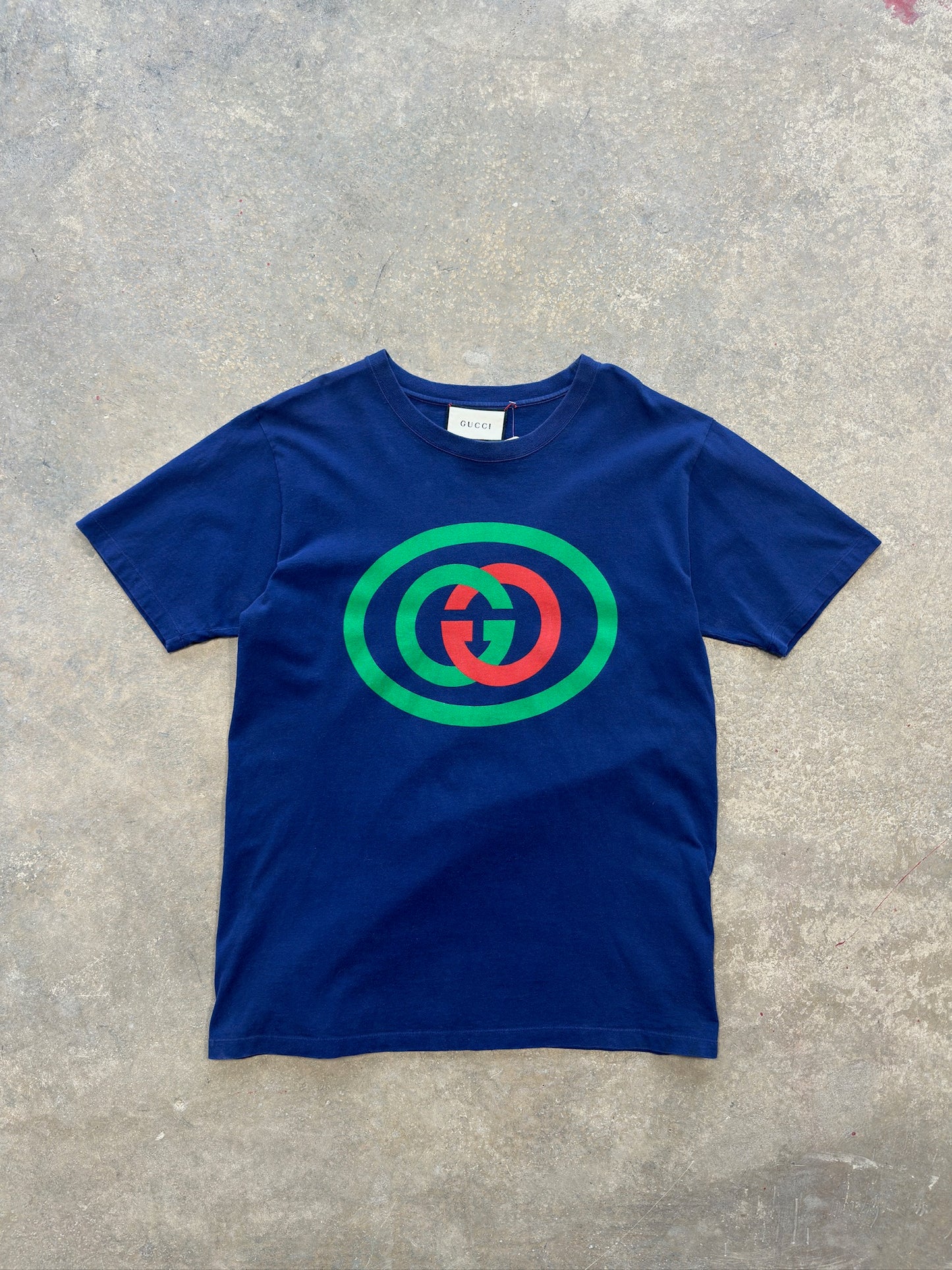 (S) Gucci GG Big Logo Navy T-Shirt