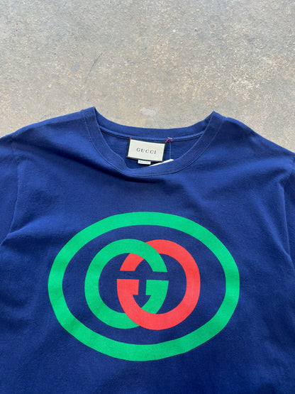 (S) Gucci GG Big Logo Navy T-Shirt