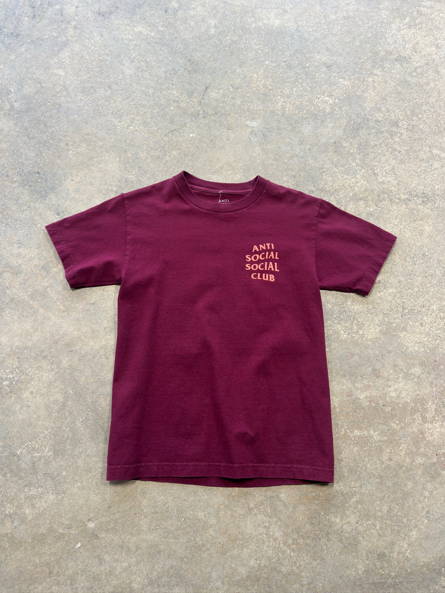 (S) Anti Social Social Club Burgundy T-Shirt