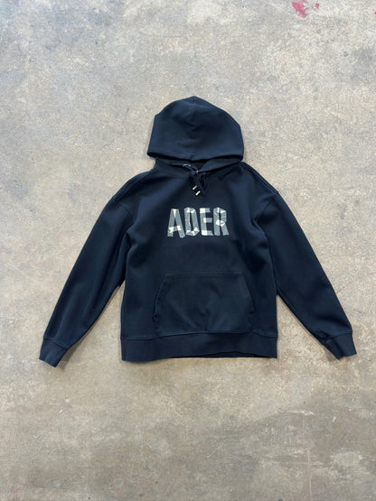 (L) ADER ERROR Tape Black Hoodie