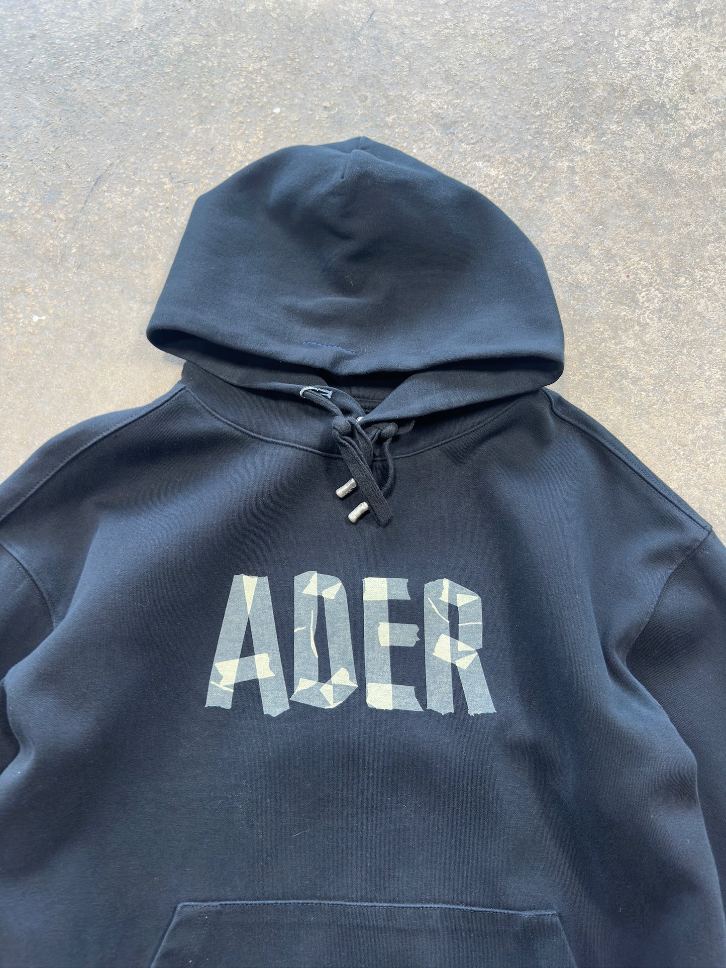 (L) ADER ERROR Tape Black Hoodie