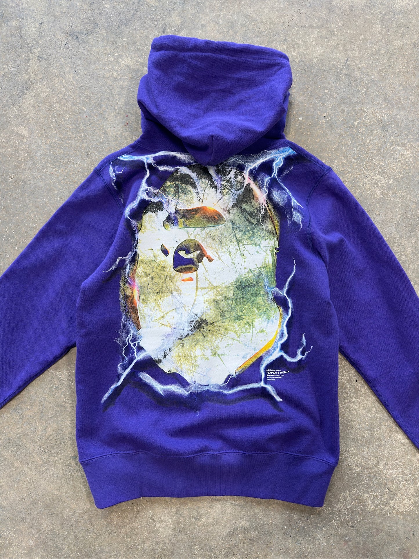 (S) Bape WGM Lighting Ape Head Hoodie Purple