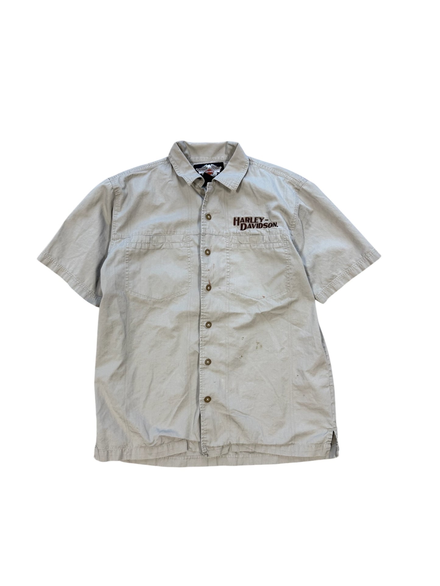 (M) Y2K Harley Davidson Button Up Shirt