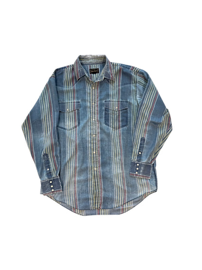 (L) 90s Western Pearl Snap Button Up Shirt