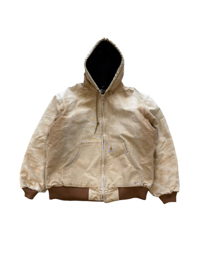 (XL) 90s Carhartt Tan Hooded Jacket