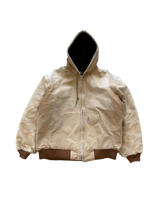 (XL) 90s Carhartt Tan Hooded Jacket
