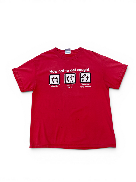 (L) Vintage Caught Cheating Humor Tee