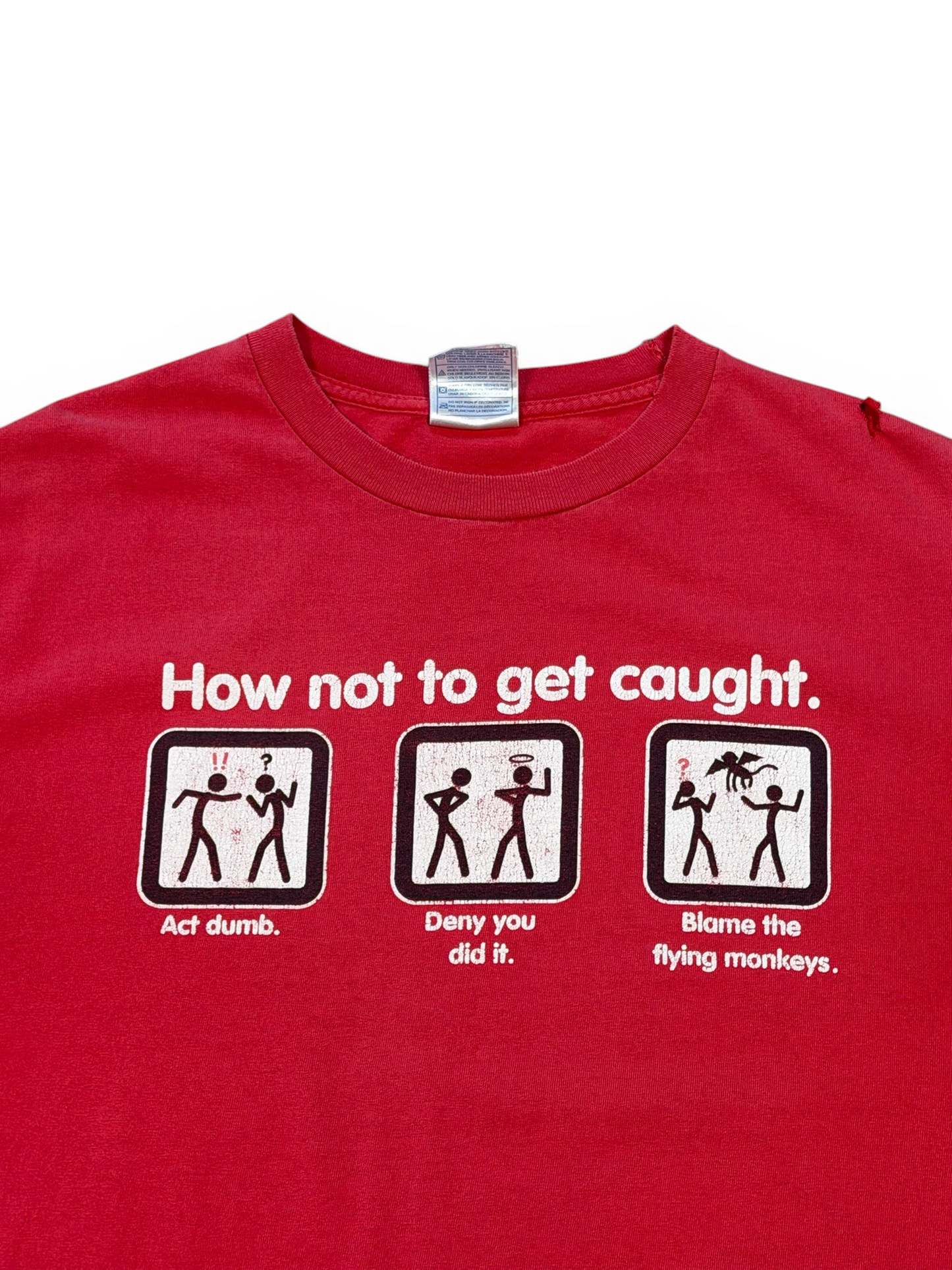 (L) Vintage Caught Cheating Humor Tee