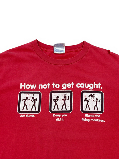 (L) Vintage Caught Cheating Humor Tee