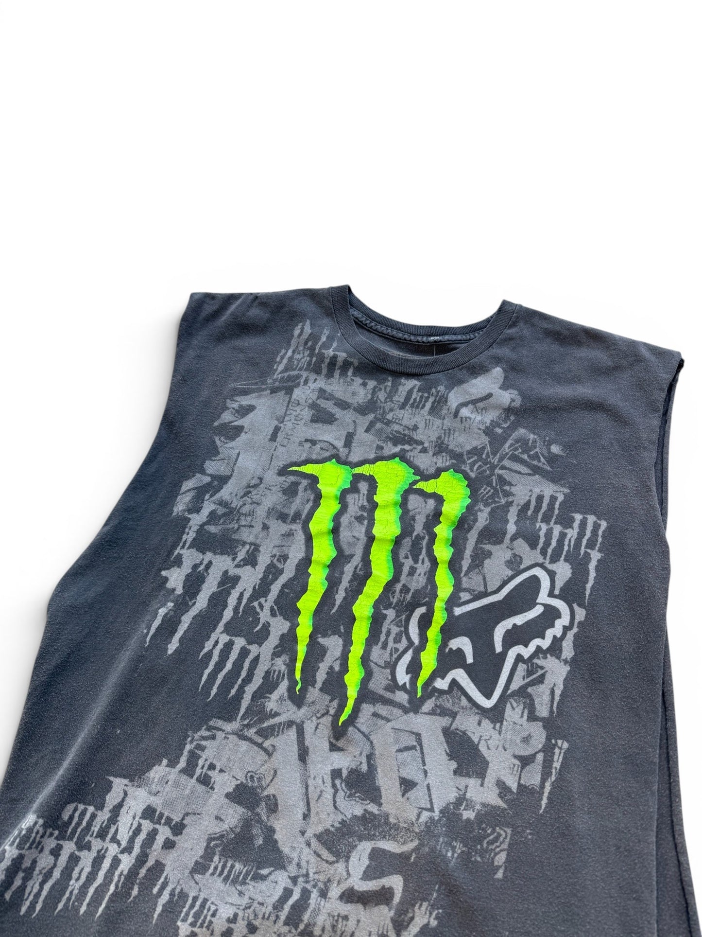 (L) Monster Energy x Fox Racing Cutoff T-Shirt