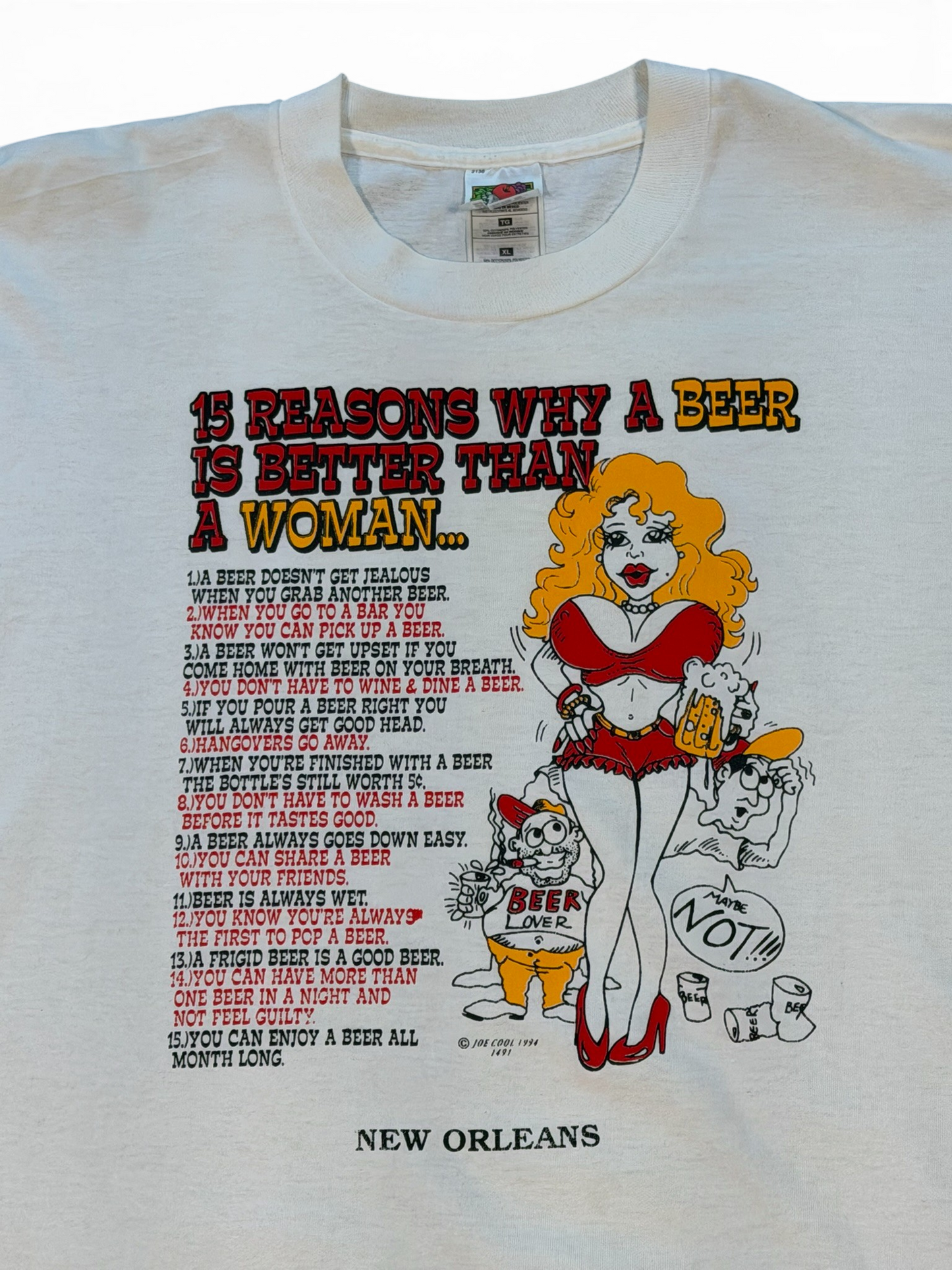 (XL) Vintage 90s Beer Is Better Than A Woman Humor Tee