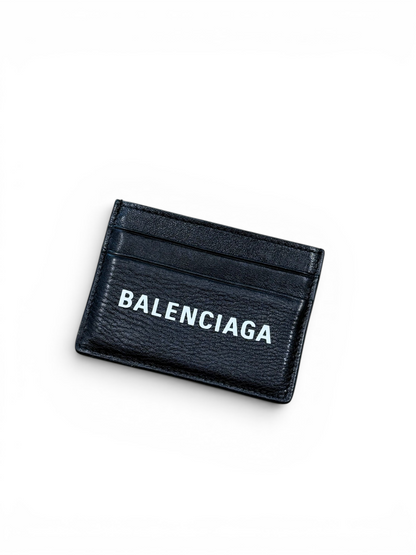(OS) Balenciaga Black Leather Card Holder