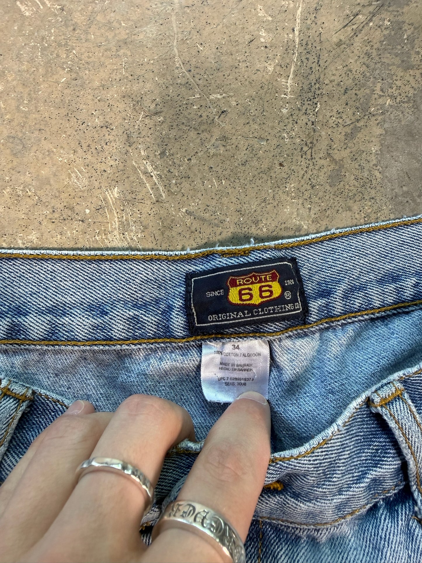(33W) Route 66 Faded Jorts