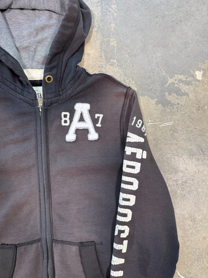 (L) Y2K Aeropostale Faded Zip Up Sweater