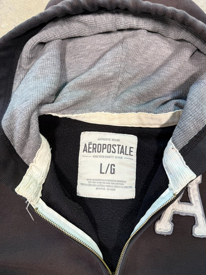 (L) Y2K Aeropostale Faded Zip Up Sweater