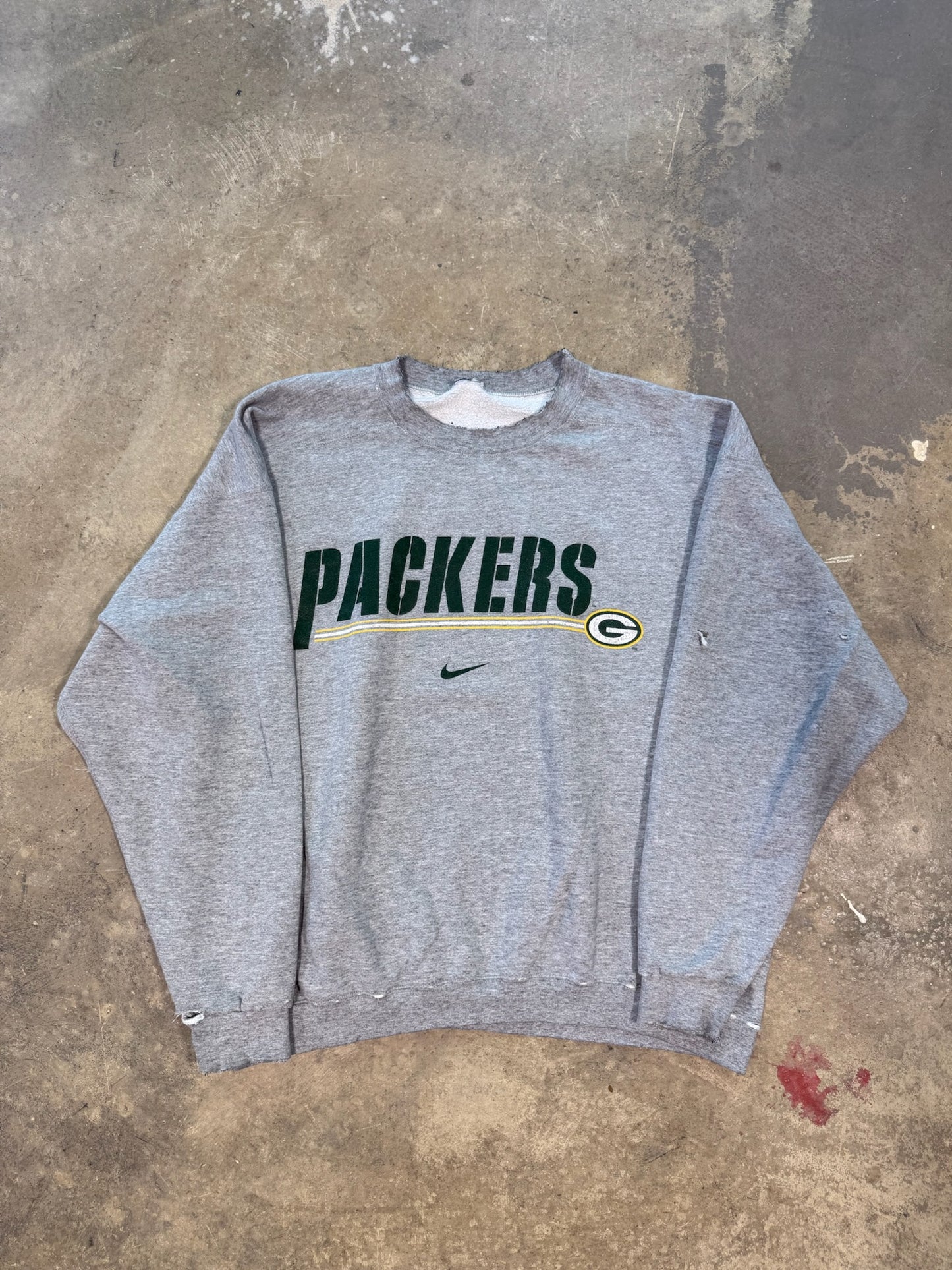 (XL) 90’s Green Pay Packers Grey Nike Crewneck