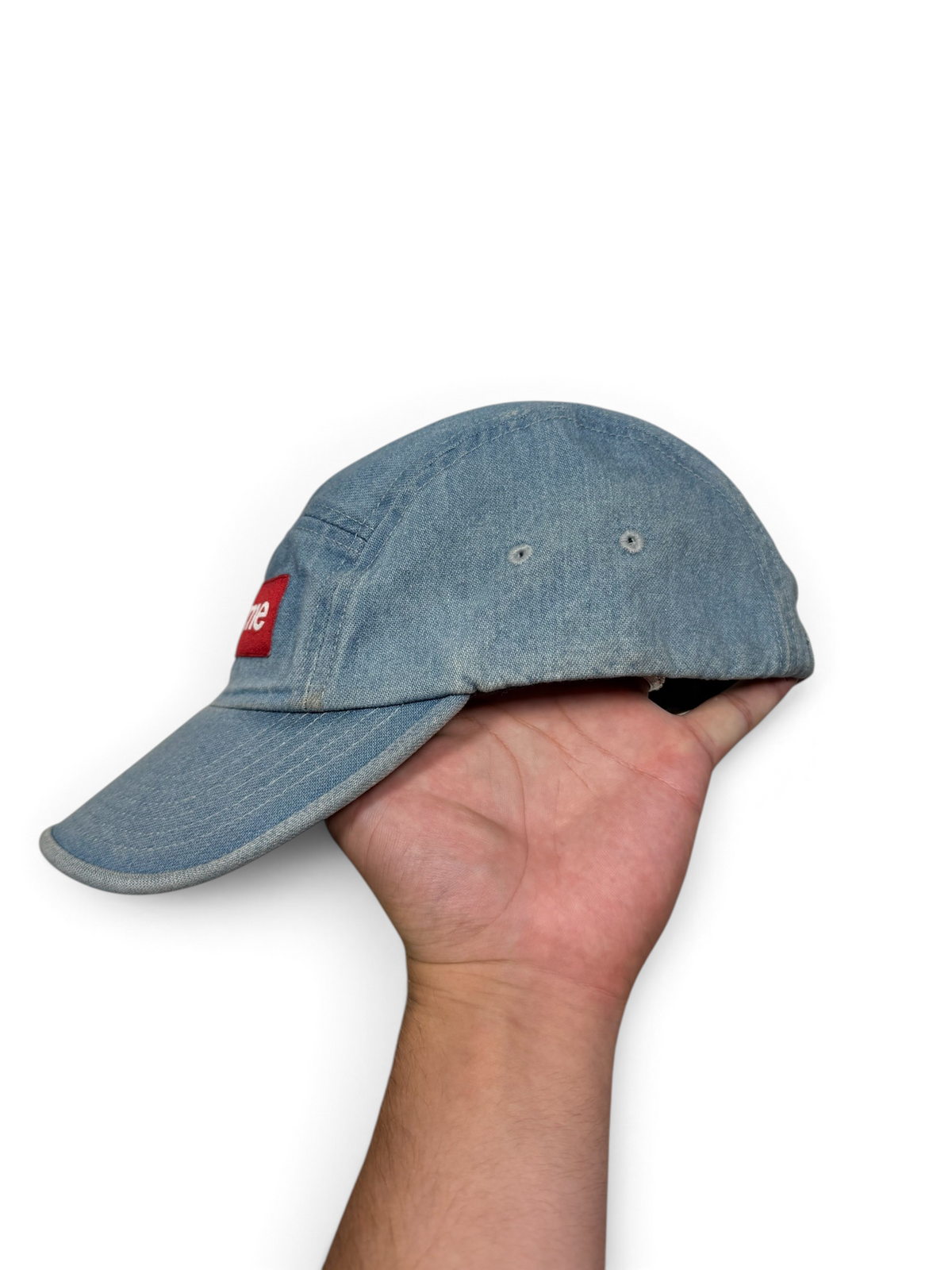 Supreme Embossed Denim Camp Cap