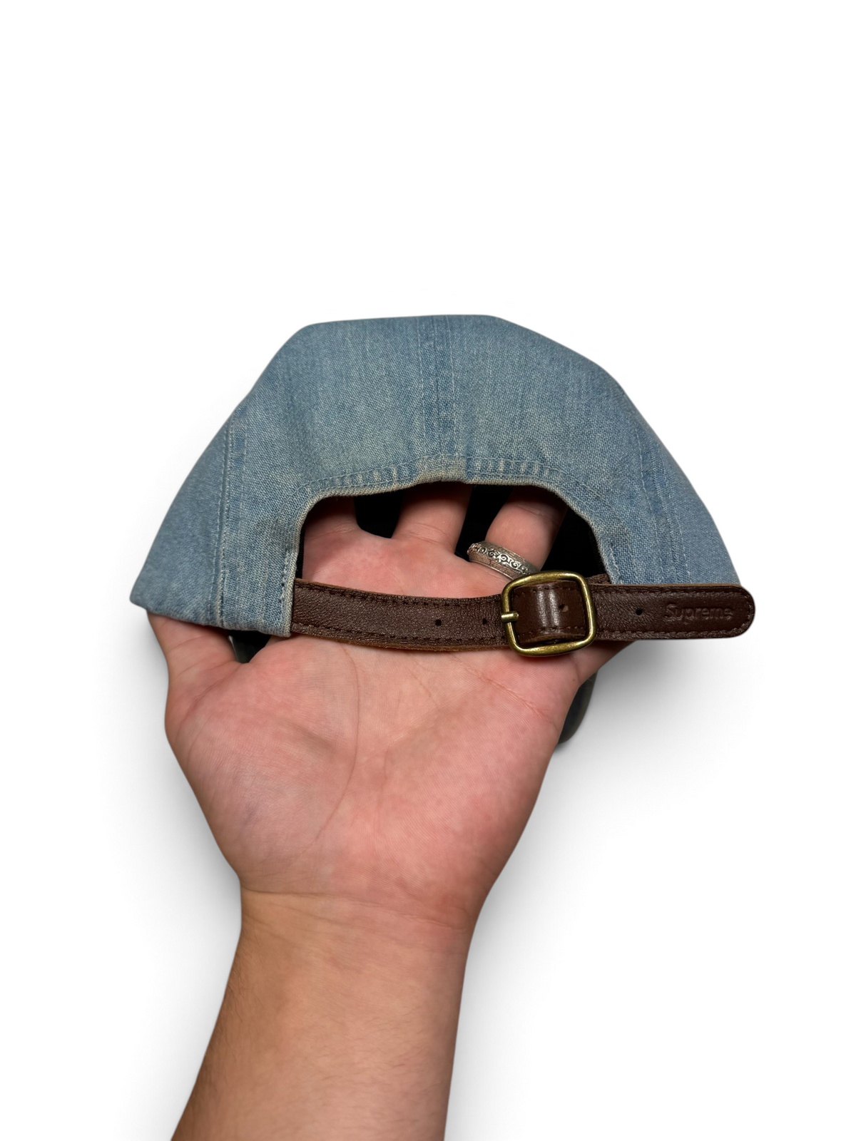 Supreme Embossed Denim Camp Cap