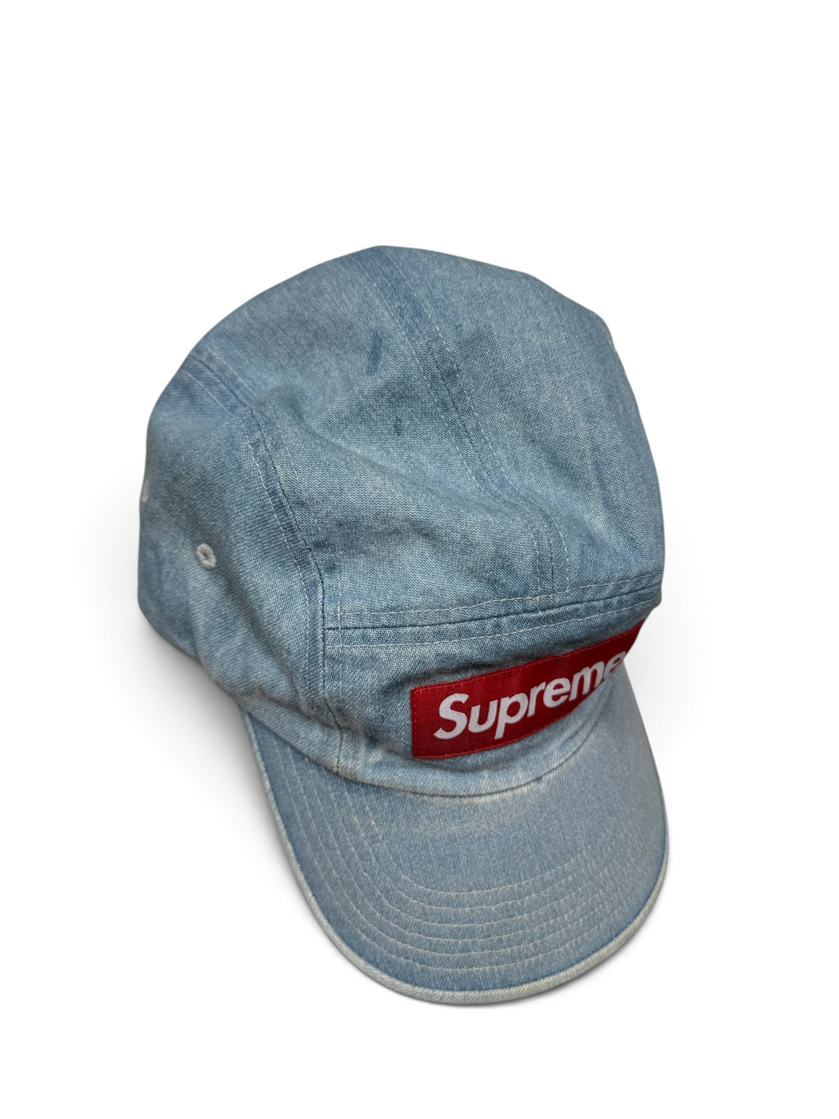 Supreme Embossed Denim Camp Cap
