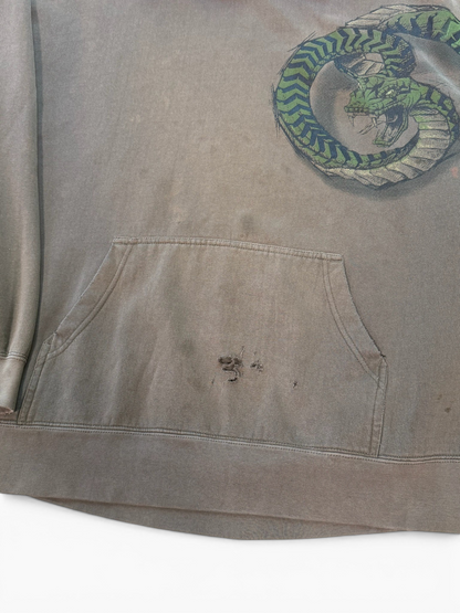 (XXL) Vintage Y2K Snake Graphic Thrashed Hoodie