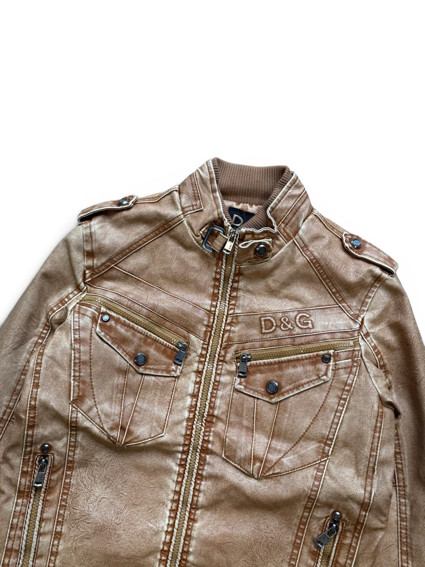 (XL) Vintage 90s Bootleg Dolce & Gabbana Womens Leather Jacket