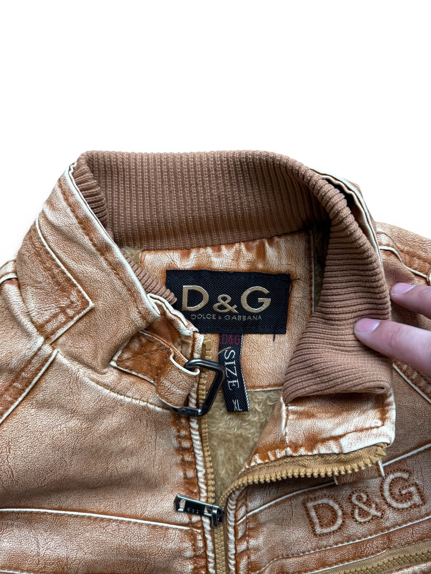(XL) Vintage 90s Bootleg Dolce & Gabbana Womens Leather Jacket