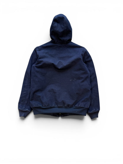 (S) Vintage 90s Carhartt Navy Embroidered Hooded Jacket