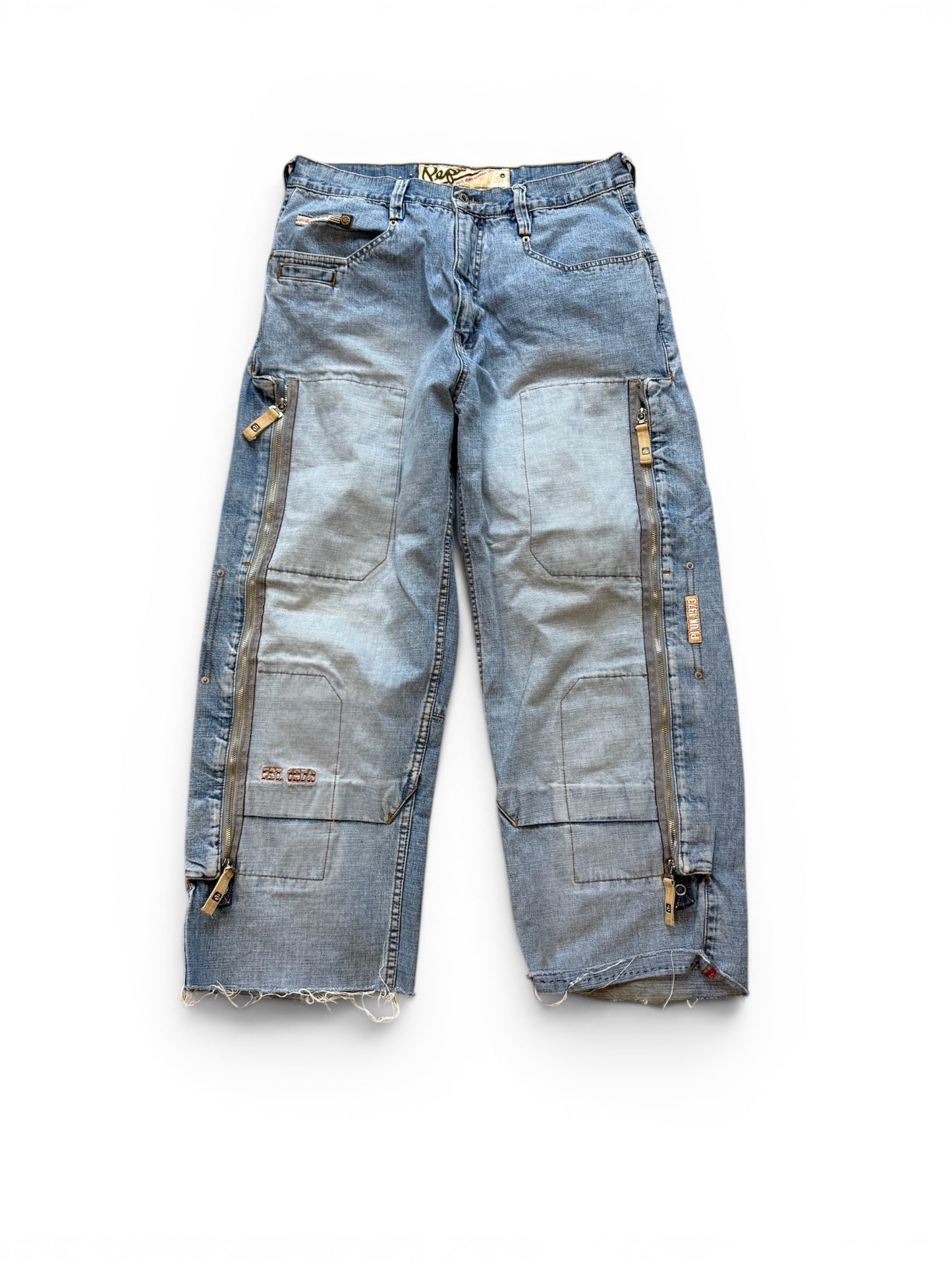 (36W) Vintage Y2K Pepe Zipper Cargo Jeans