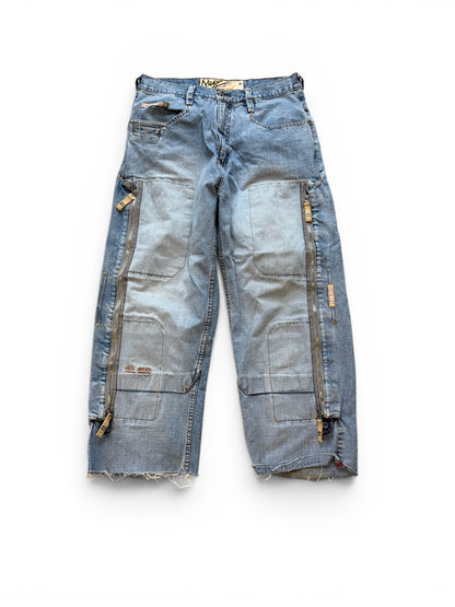 (36W) Vintage Y2K Pepe Zipper Cargo Jeans