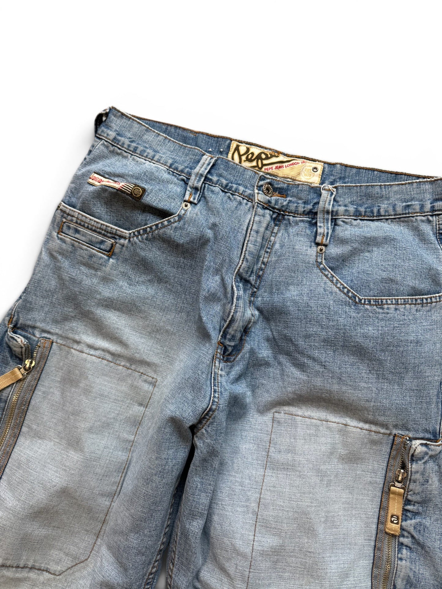 (36W) Vintage Y2K Pepe Zipper Cargo Jeans