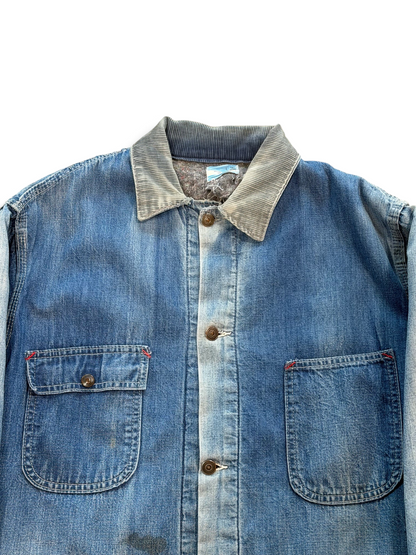 (L Tall) Vintage 1980s Sears Conductors Denim Jacket