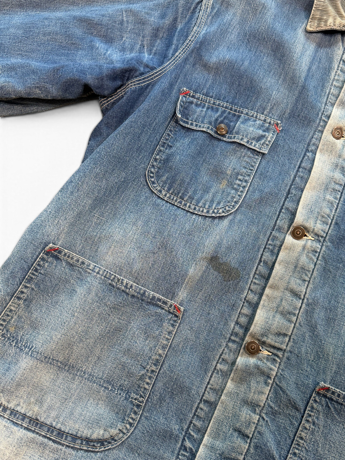 (L Tall) Vintage 1980s Sears Conductors Denim Jacket