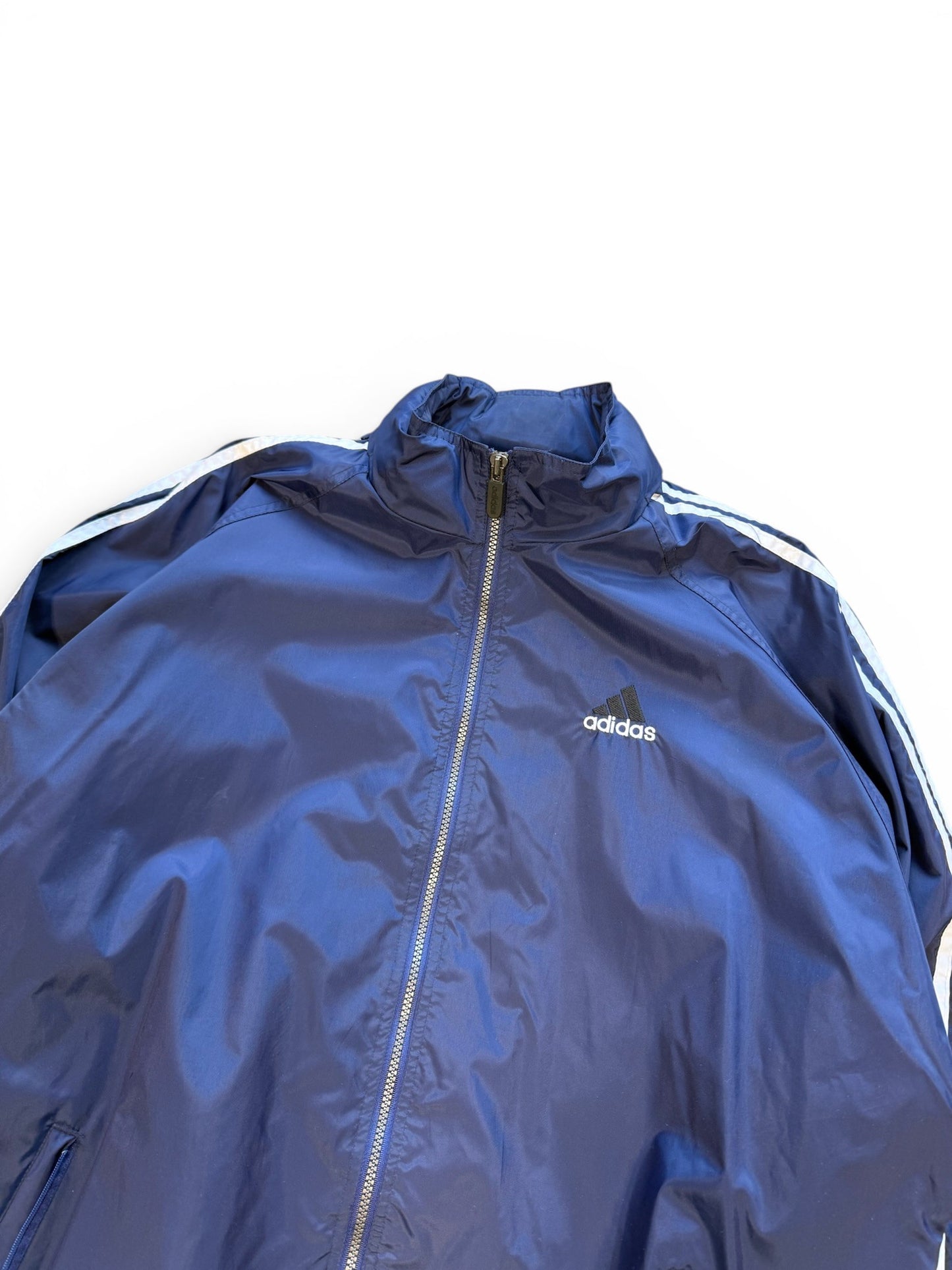 (XL) Vintage Adidas Navy Windbreaker Jacket