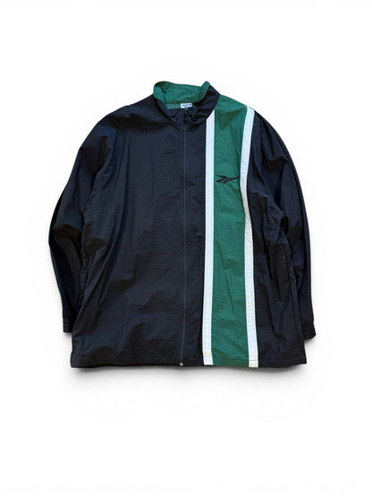 (XL) Vintage Reebok Black Windbreaker Jacket