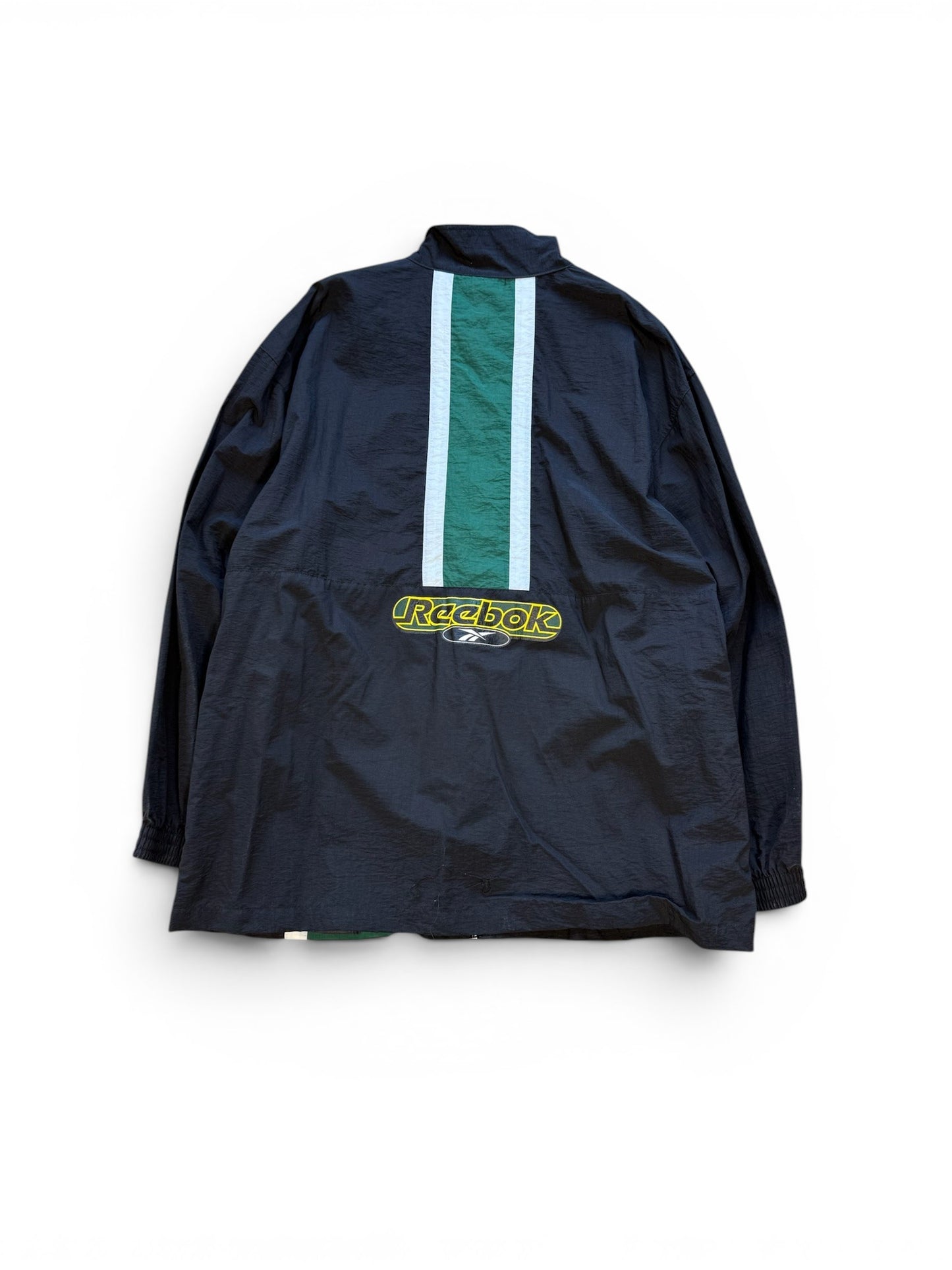 (XL) Vintage Reebok Black Windbreaker Jacket