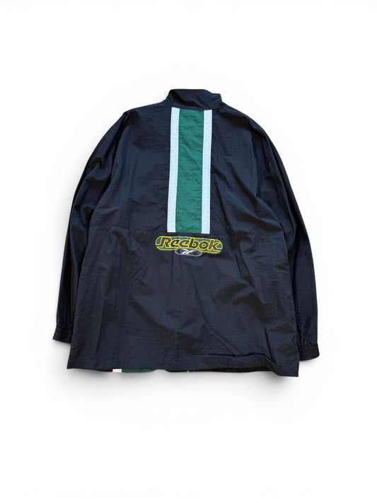 (XL) Vintage Reebok Black Windbreaker Jacket