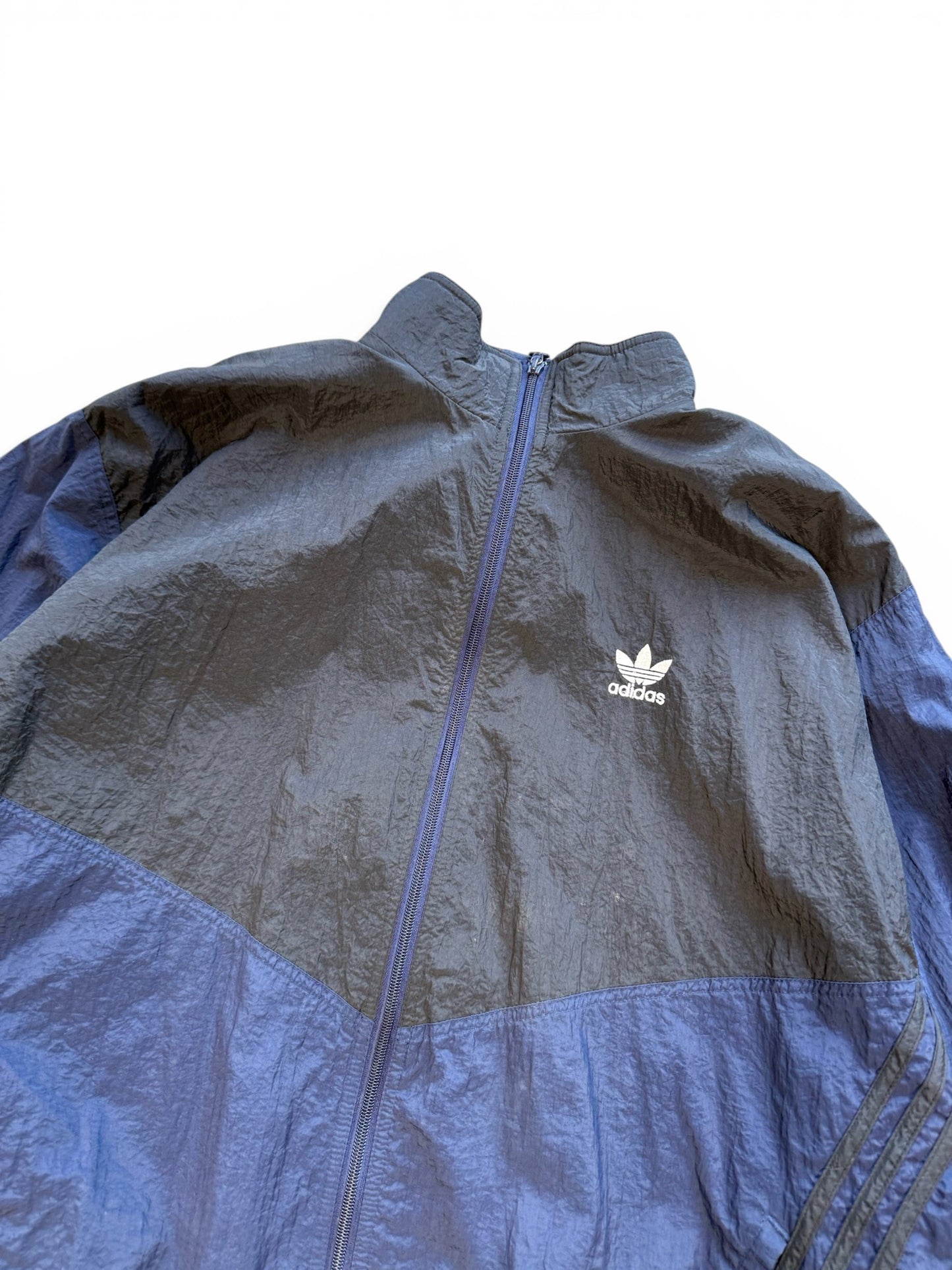 (XL) Vintage 90s Adidas Black/Navy Windbreaker Jacket