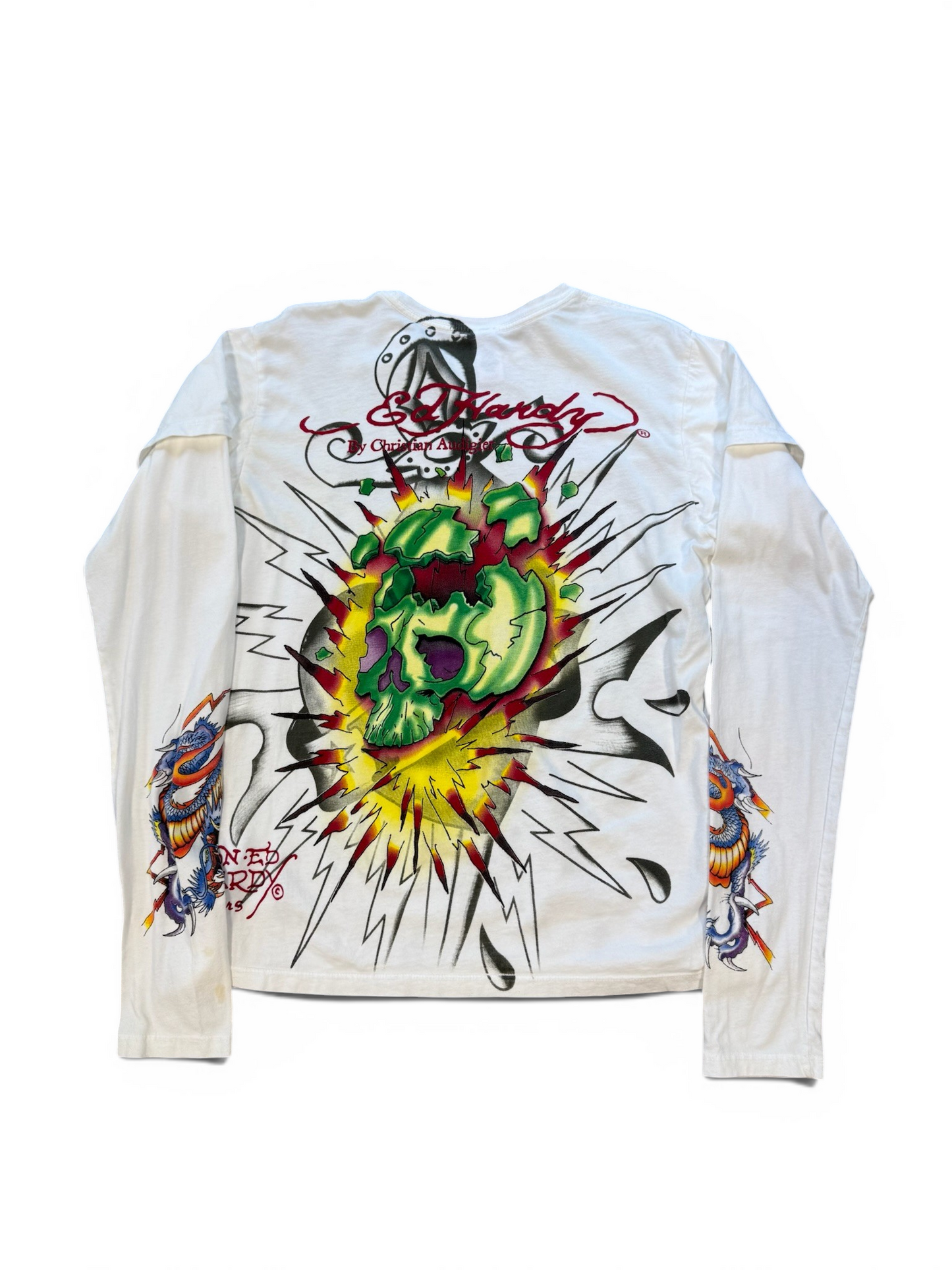 (L) Y2K Ed Hardy Tattoo Longsleeve Shirt
