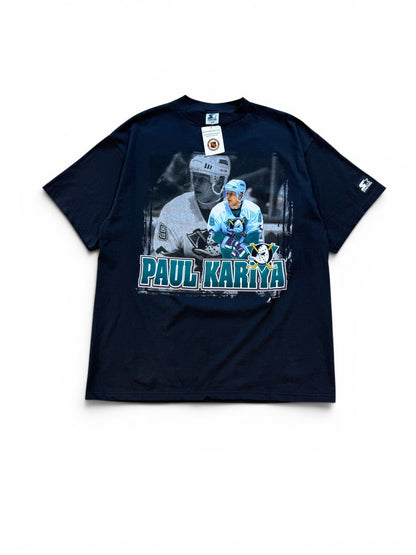(L) Vintage 1997 Mighty Ducks Paul Kariya Starter T-Shirt