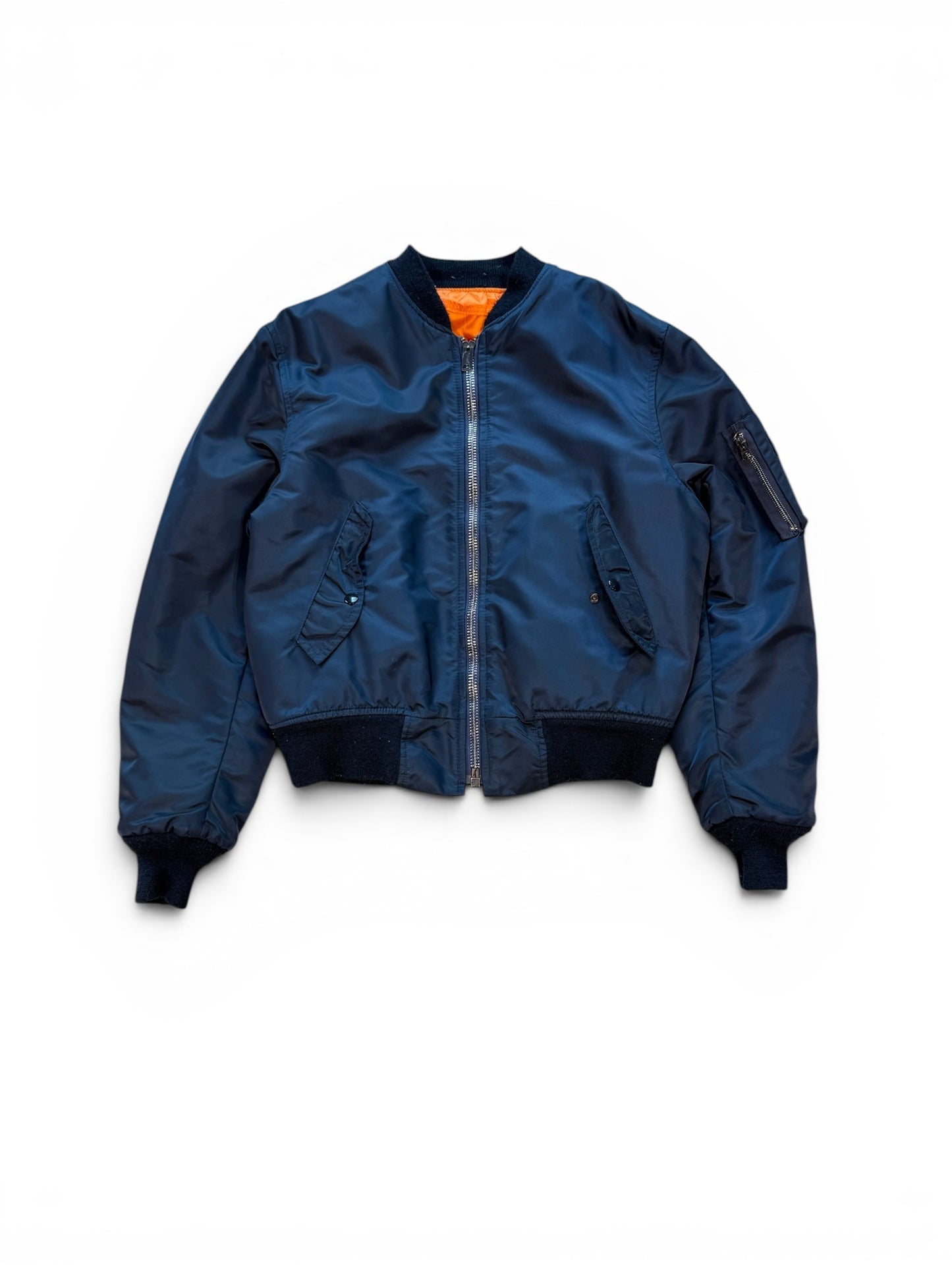 (M) Vintage 90s Navy Utility Bomber Jacket