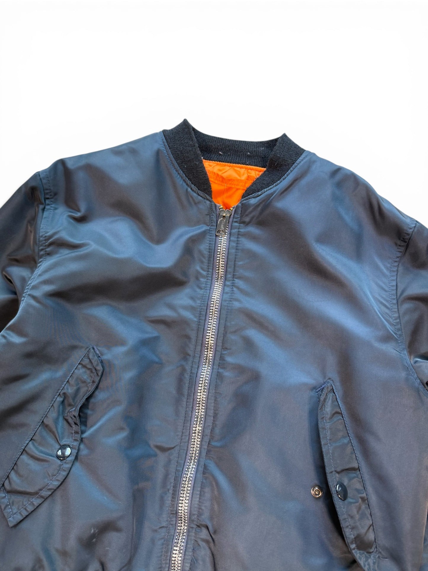 (M) Vintage 90s Navy Utility Bomber Jacket