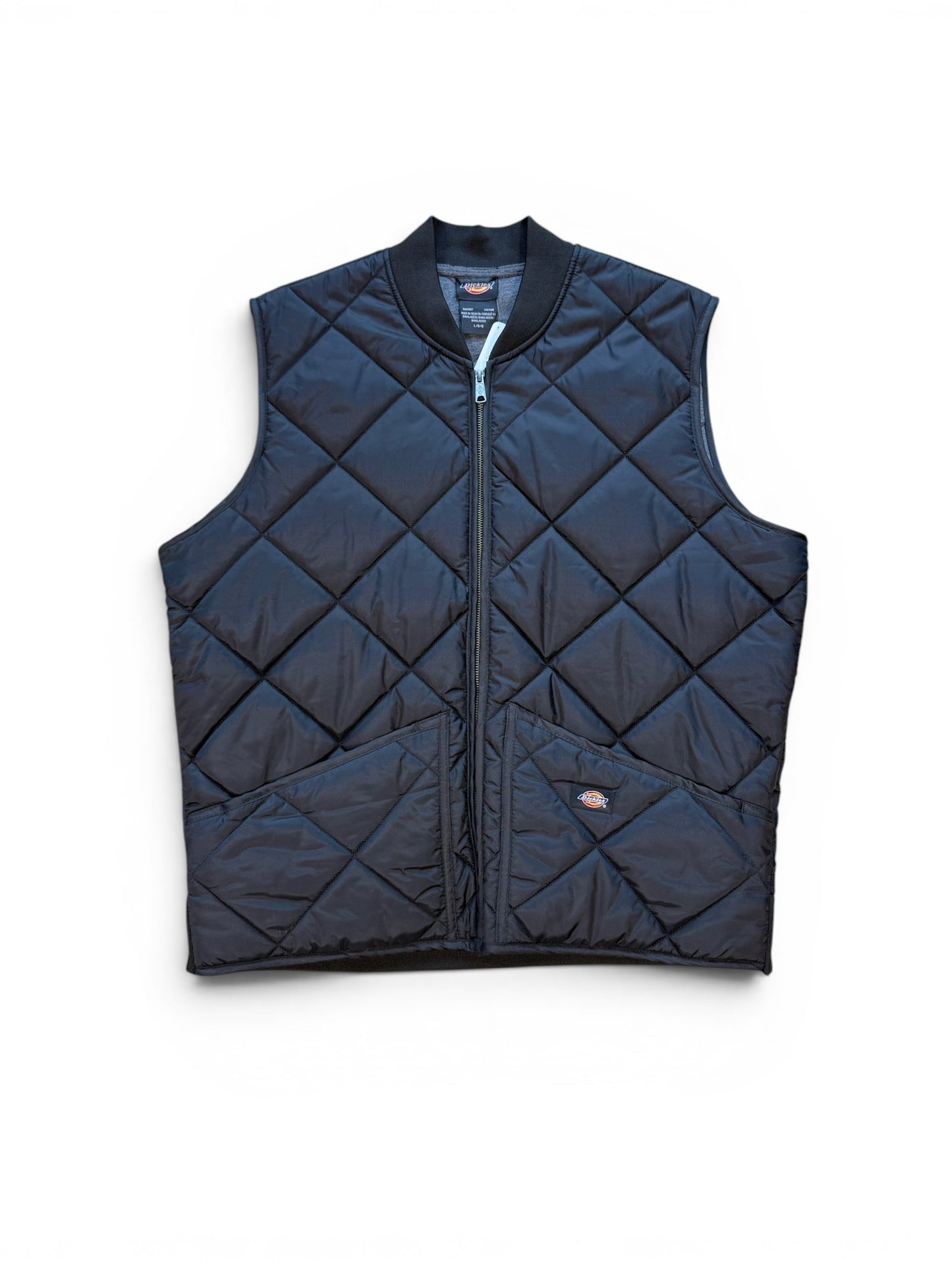 (L) Dickes Quilted Work Vest Black
