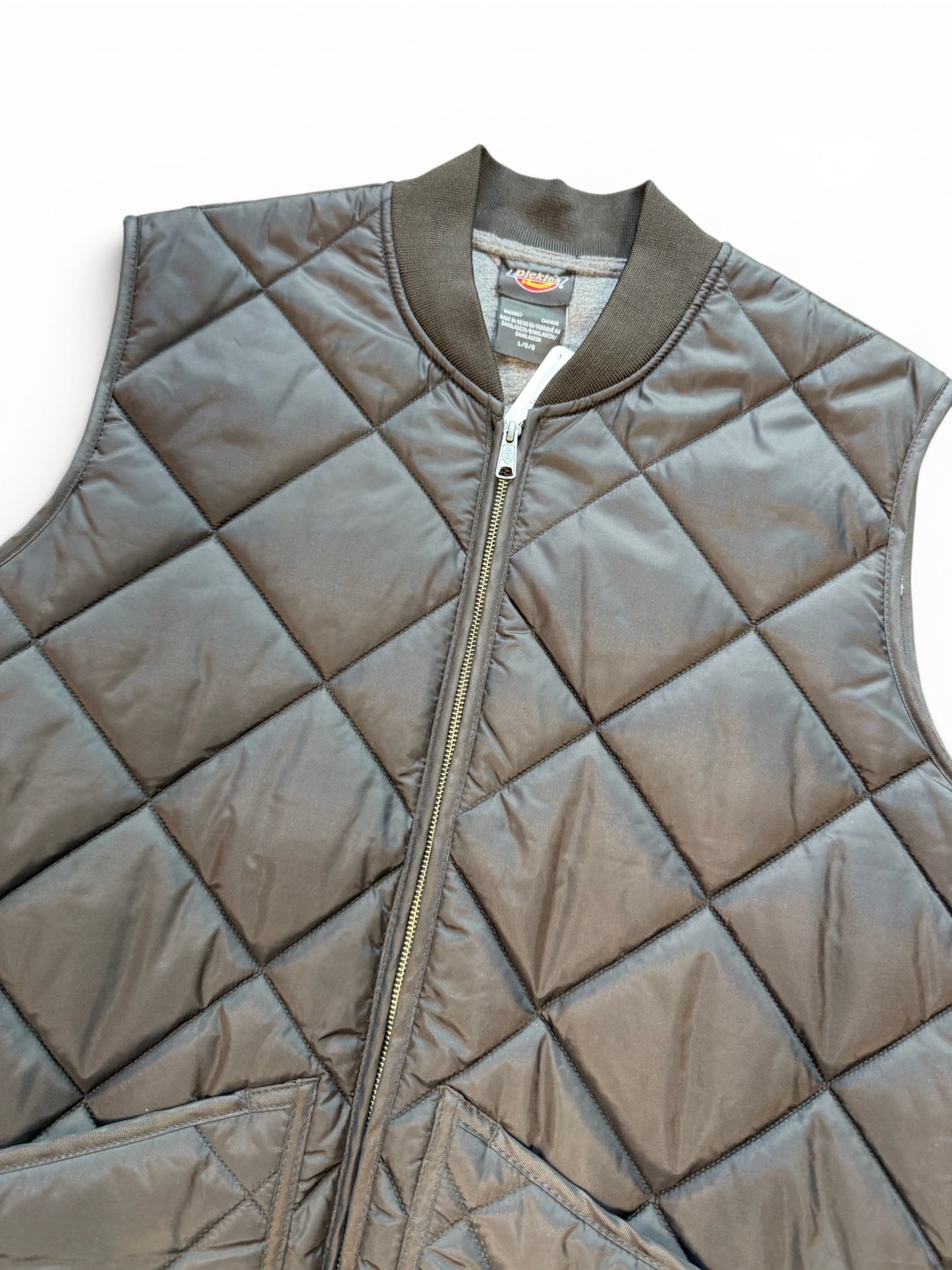 (L) Dickes Quilted Work Vest Black