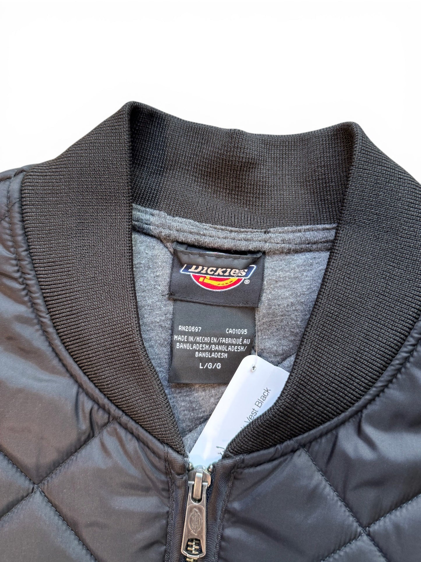 (L) Dickes Quilted Work Vest Black