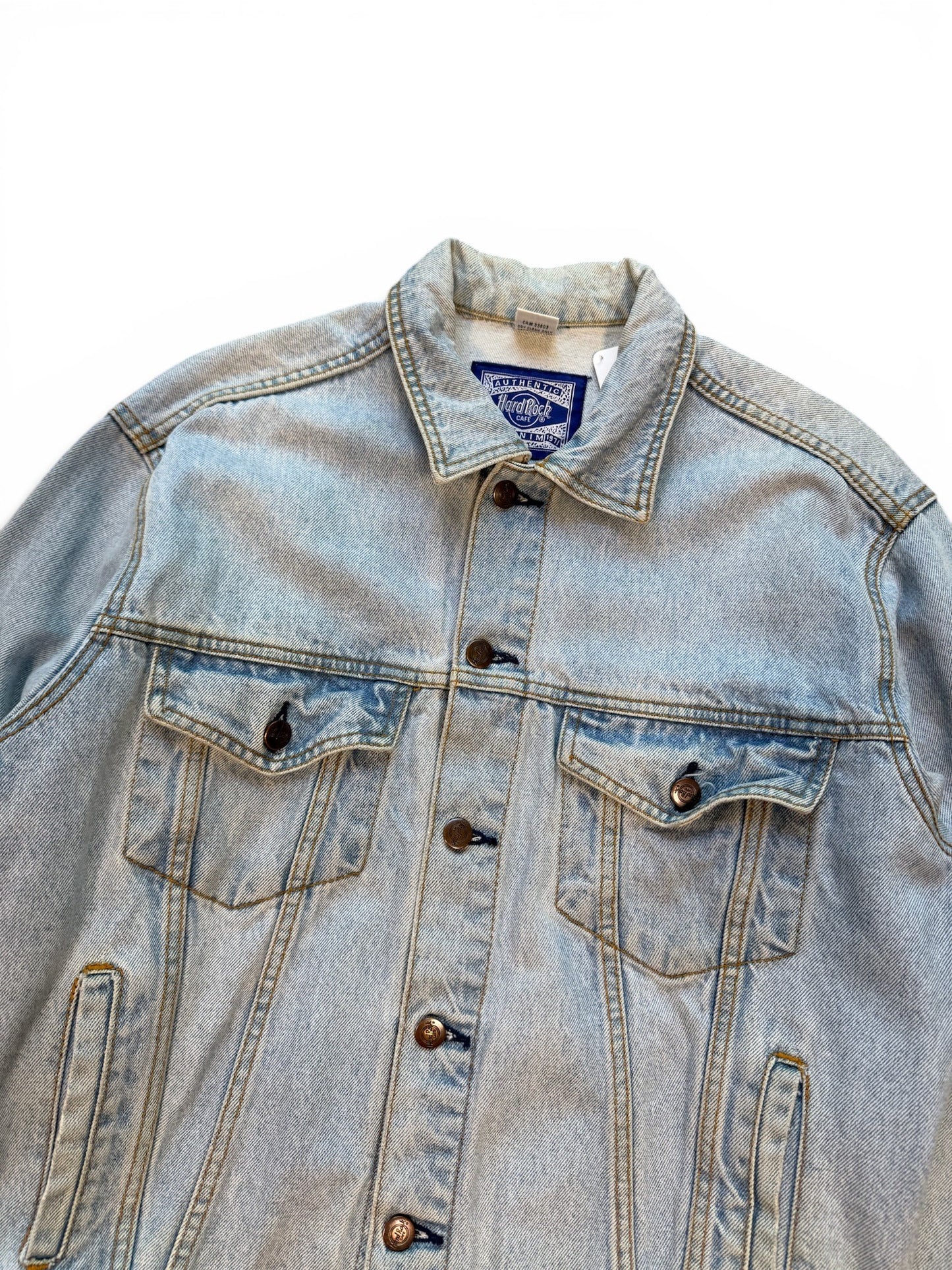 (L) Vintage 90s Hard Rock Cafe Montreal Denim Jacket