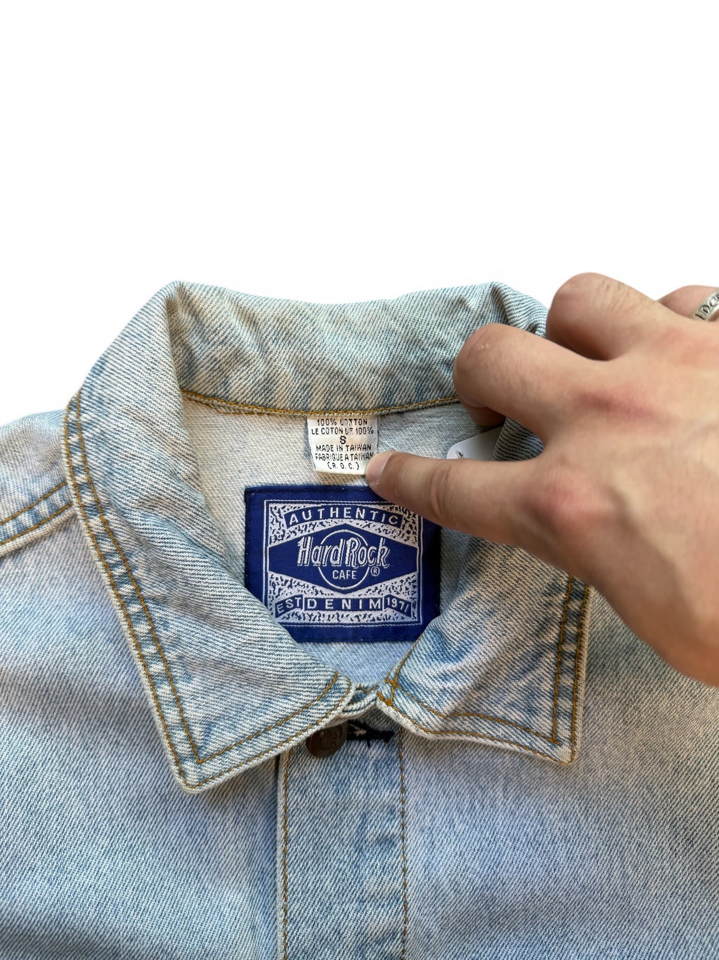 (L) Vintage 90s Hard Rock Cafe Montreal Denim Jacket