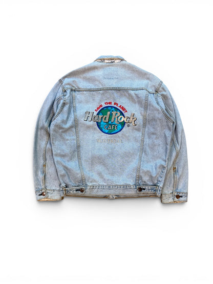 (L) Vintage 90s Hard Rock Cafe Montreal Denim Jacket