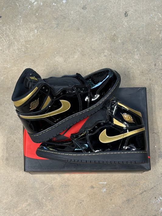 (6.5Y) Jordan 1 High Black Metallic Gold